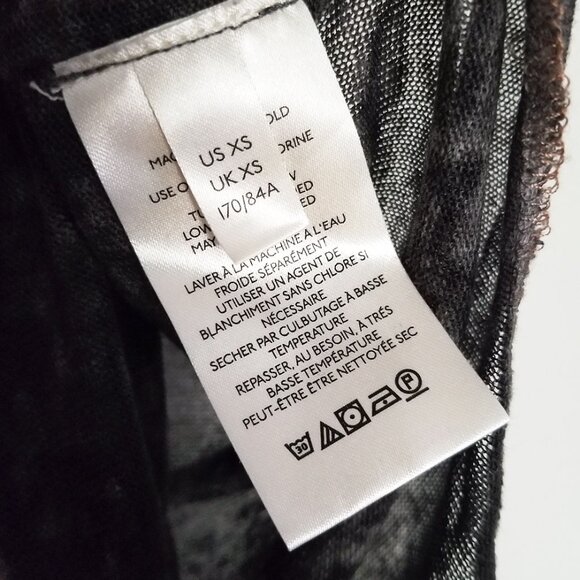 Free People Kia Sheer Henley T-shirt Tee XS Burnout Grunge Goth Lightweight Gray - Picture 13 of 16